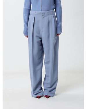 Victoria Beckham High-Waisted Wide-Leg Viscose Tailored Trousers - Blue