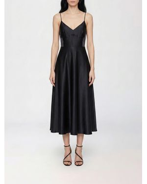 Alberta Ferretti Silk Organza Midi Dress - Black