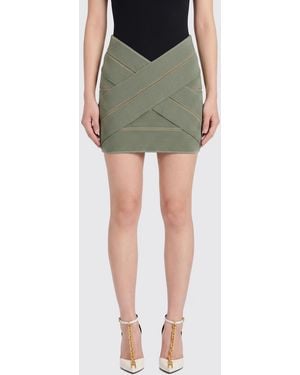 Balmain Jersey Mini Skirt - Green
