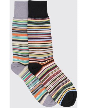 Paul Smith 2Er-Set Gestreifte Baumwollsocken - Weiß