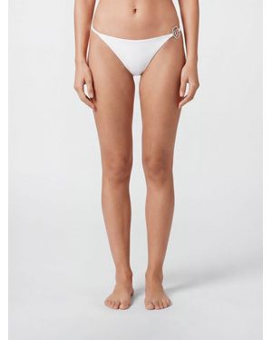 Philipp Plein Pp Crystal Bikini Brief Swimsuit - White