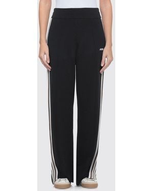 Autry Wool And Cashmere Knit Jogging Trousers With A High-Rise Drawstring Waist - Black