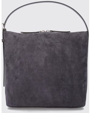 A.P.C. Vera Schultertasche Aus Veloursleder Mit Reißverschluss Und Verstellbarem Griff - Blau