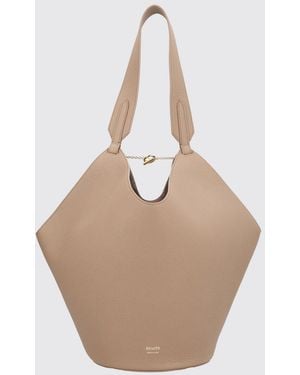 KHAITE Lotus Grained Leather Bag - Natural