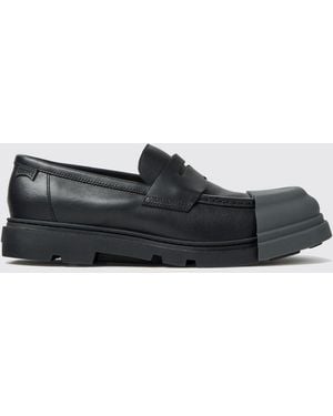 Camper Junction Calfskin Loafers With Serrated Sole - White
