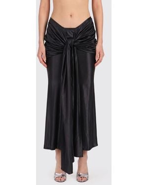 VENUJA Falda De Satén Drapeada - Negro