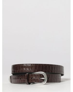 Paul Smith Crocodile Print Leather Belt - Brown