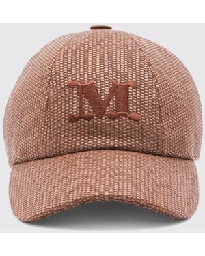 Max Mara Cotton Blend Baseball Cap With Logo - Brown