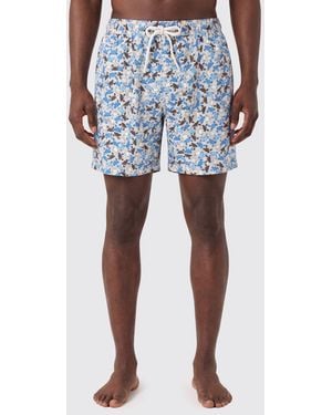MC2 Saint Barth Graphic Print Swim Shorts With Drawstring Waist - Blue