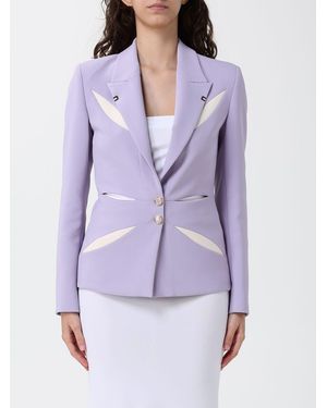 Elisabetta Franchi Cut-Out Crêpe Single-Breasted Blazer - Purple