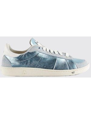 Patrizia Pepe Skin '93 Laminated Leather Used Effect Trainers - Blue