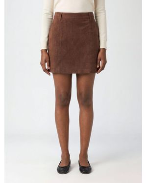 DUNST High-Waisted Suede-Effect Technical Fabric Pencil Mini Skirt - Brown