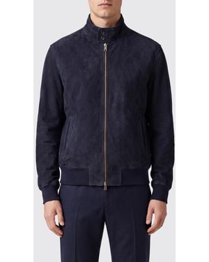 Boglioli Suede Bomber Jacket - Blue