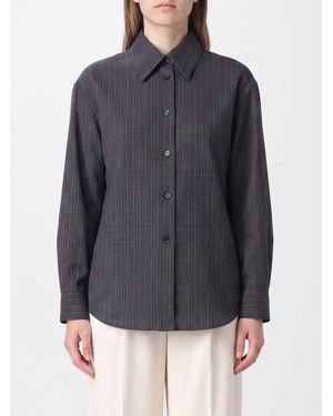 Jil Sander Striped Cotton Regular Fit Shirt With French Collar - Gray