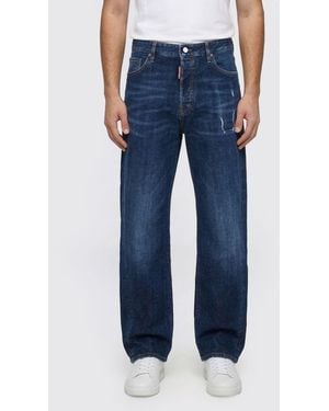 DSquared² Straight Cotton Denim Jeans - Blue