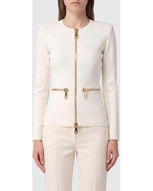 Elisabetta Franchi Slim Fit Cardigan - Natural