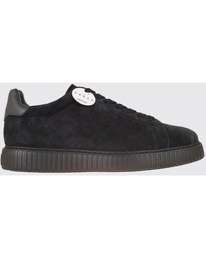 Hogan H-Stripes Suede Platform Trainers - Black