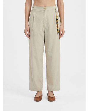 DARKPARK Wide Leg Cotton Pants - Natural