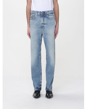 Versace Straight Denim Jeans With Studs - Blue