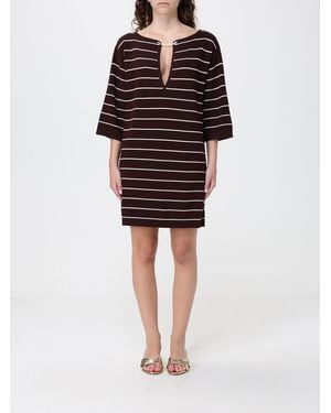 Elisabetta Franchi Striped Viscose Blend Mini Dress - Red
