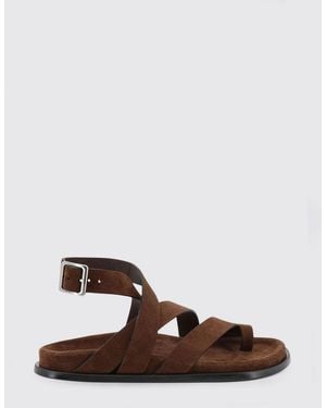 Alohas Suede Sandals - Brown
