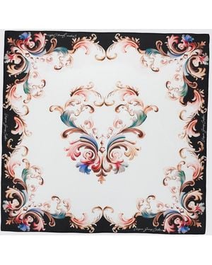 Versace Jeans Couture Baroque Print Silk Foulard - White
