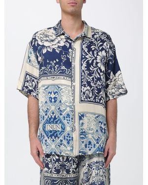 ih nom uh nit Viscose Shirt With Majolica Print - Blue