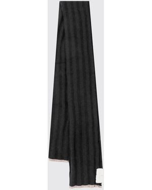 Brunello Cucinelli Bufanda De Puro Cachemir De Color Liso Con Bordes De Flecos - Negro