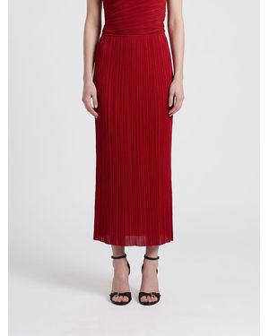 Balmain Gonna Midi Plissettata - Rosso