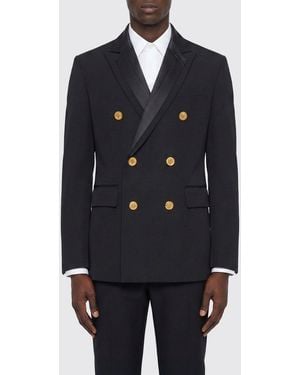 Sacai Double-Breasted Silk And Cotton Blazer - Blue