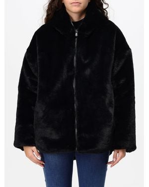 Save The Duck Davina Reversible Short Faux-Fur Jacket With Hood - Black