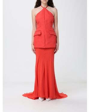 Sportmax Crêpe Pleated Dress - Red