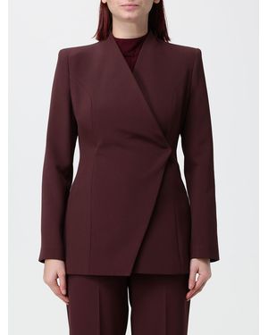 Hanita Cropped Double-Breasted Blazer With Concealed Fastening - Purple