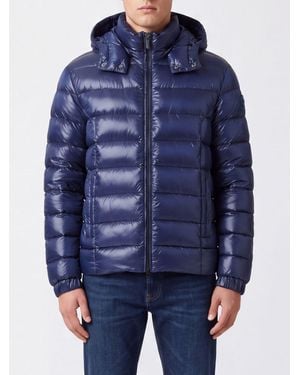 Colmar Water-Repellent Nylon Short Puffer Jacket With Detachable Hood - Blue