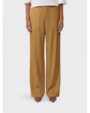 Max Mara Pure Destino Palazzo Linen Blend Pants - Natural