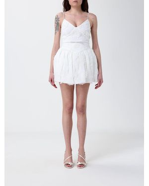 Self-Portrait Floral Crêpe Mini Dress - White
