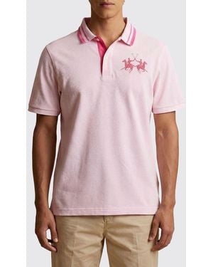 La Martina Cotton Polo Shirt With Logo - Pink