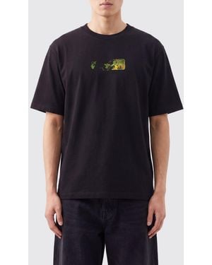 Off-White c/o Virgil Abloh Cotton Crewneck T-Shirt With Rear Arrow Logo Print - Black
