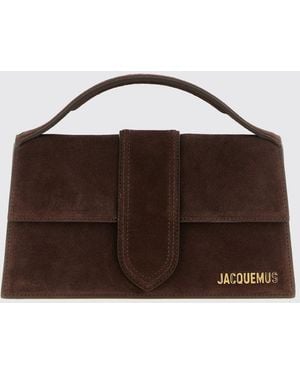 Jacquemus Le Grand Bambino Suede Leather Handbag With Logo - Brown