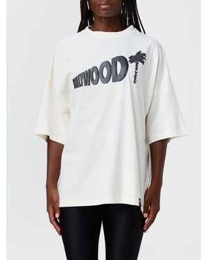 Palm Angels Oversized Cotton T-Shirt With Printed Logo And Dropped Shoulders - White