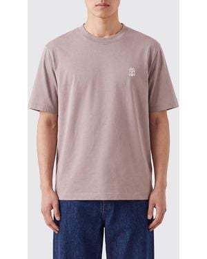 Brunello Cucinelli Cotton Crew-Neck T-Shirt With Contrast Logo - Multicolour