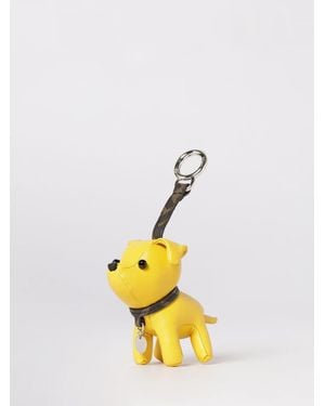 Fendi Dog Leather Keychain - Yellow