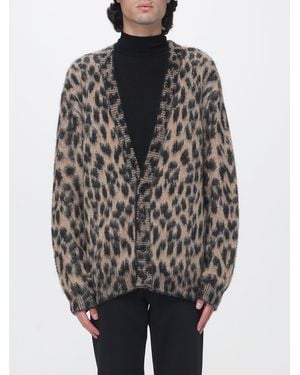 Laneus Animal Print V-Neck Cardigan - Gray