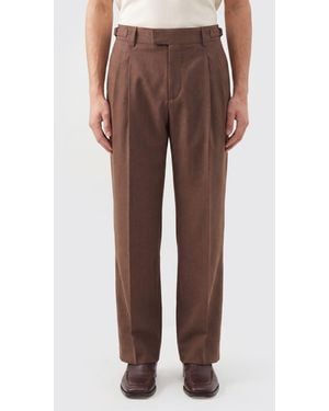 Drole de Monsieur Wide-Leg Wool-Blend Tailored Trousers - Brown