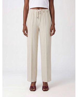 Circolo 1901 Striped Stretch-Cotton Palazzo Pants With Drawstring - Natural