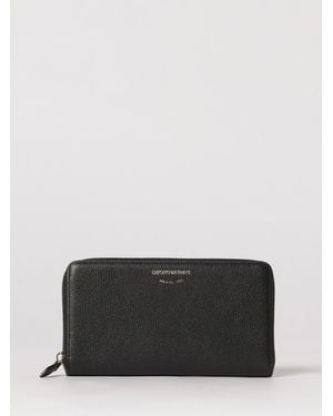 Emporio Armani Grained Leather Continental Wallet - Grey