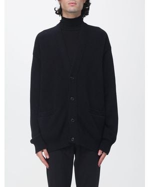 Laneus V-Neck Merino Wool And Cashmere Cardigan With Patch Pockets - Blue