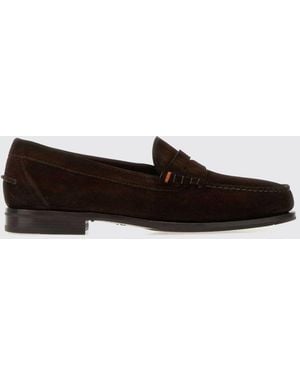 Santoni Penny Loafer Aus Wildleder Mit Riemen Und Runder Zehenkappe - Weiß