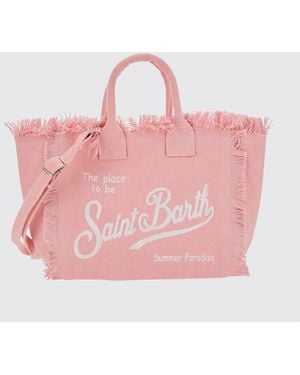 MC2 Saint Barth Colette Cotton Canvas Bag With Logo - Pink