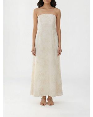 Liu Jo Cotton Dress With Embroidery And Sequins - Natural